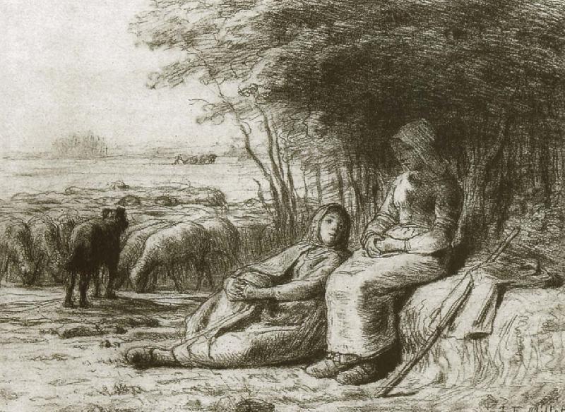 Jean Francois Millet Two shepherden china oil painting image